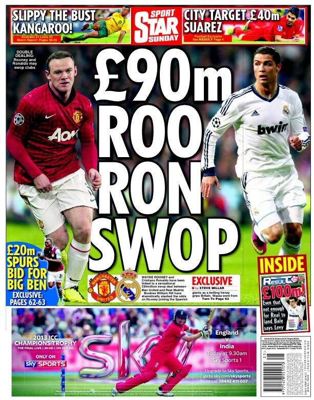 Følelse Forvirre konkurrenter PICTURE: Newspaper claims Manchester United "swop" deal