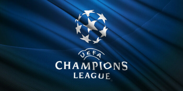 A banner shows the UEFA Champions League logo