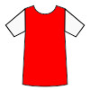 Red football shirt with white sleeves, as worn by Ajax, Arsenal
