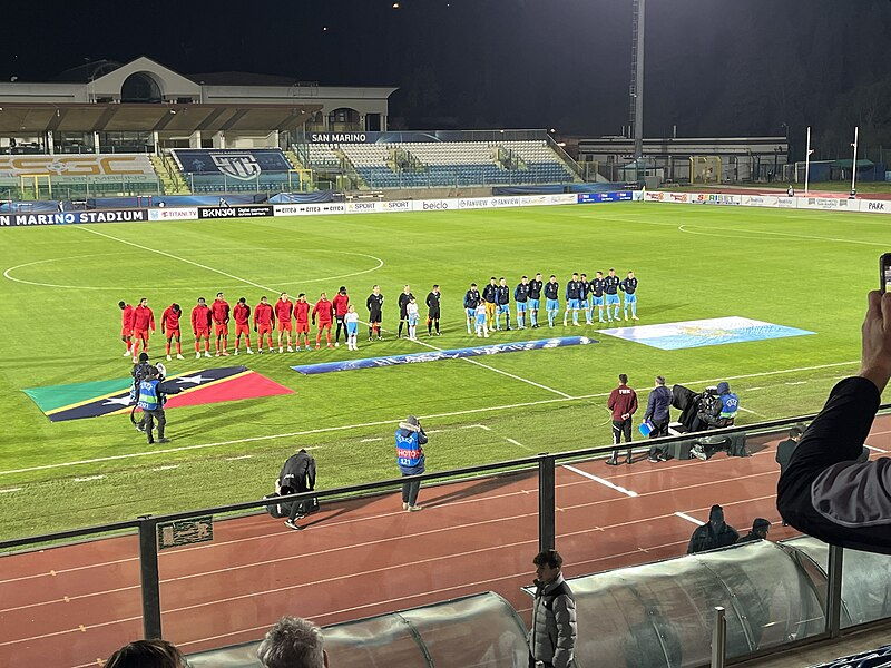 san marino lining up for game against st kitts and nevis in 2024